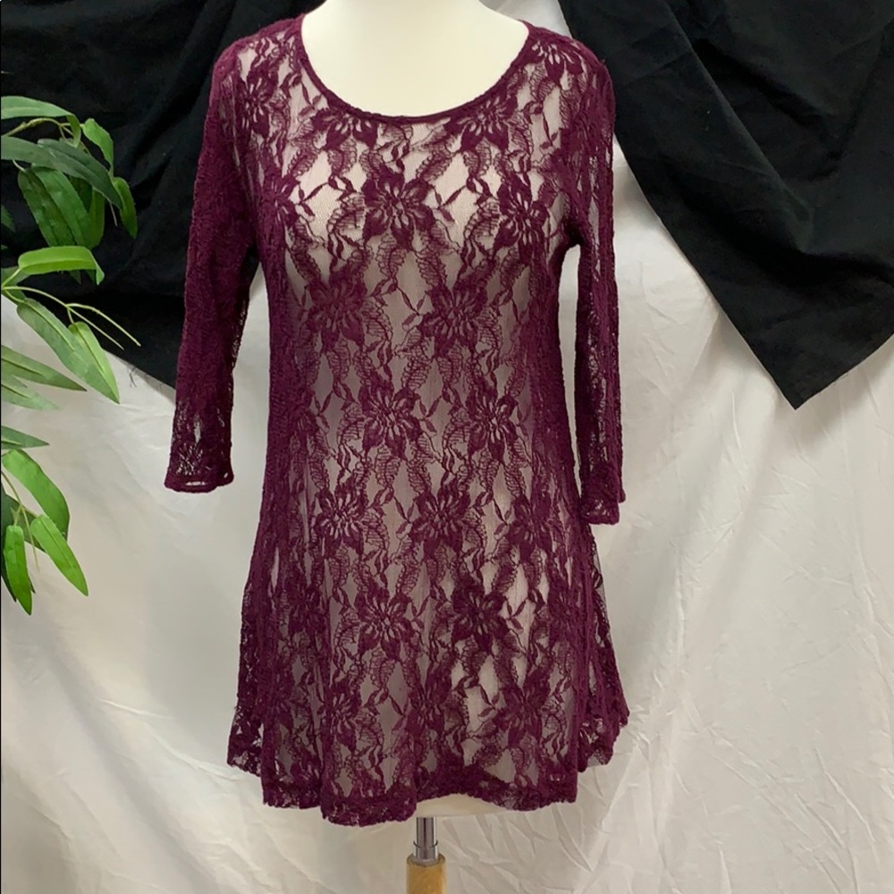 Forever 21 Maroon Lace Dress